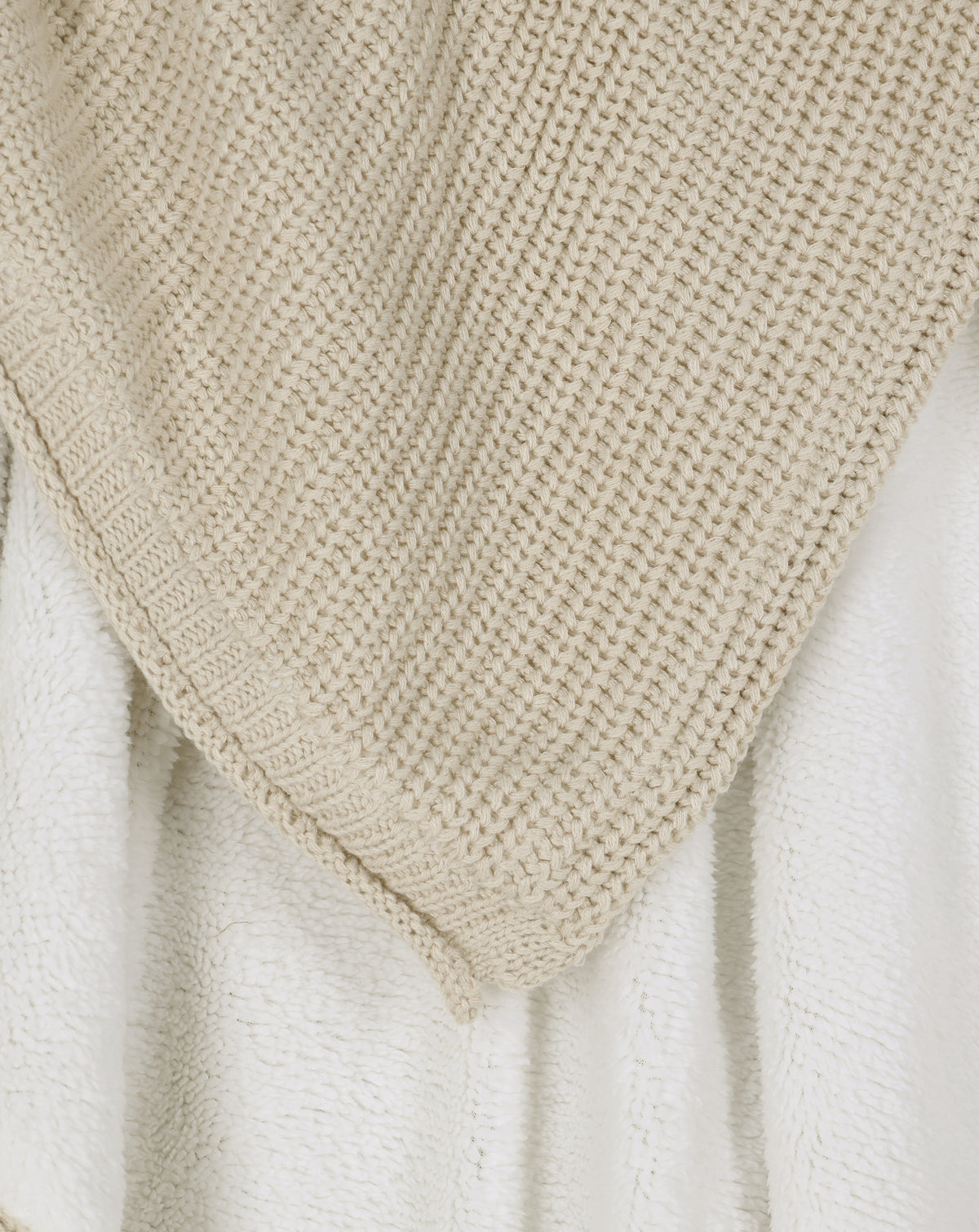 Double Sided RIB Blanket Knit & Fake Fur S