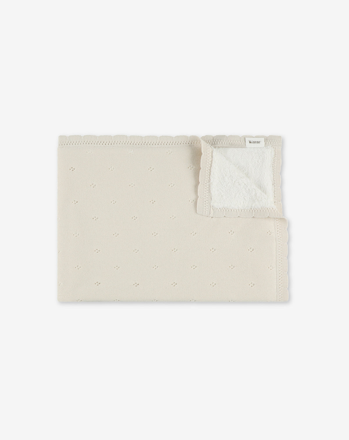 Double Sided Blanket With Scalloped Border & Fake Fur S
