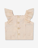 Woven Top With Raffels Straps H