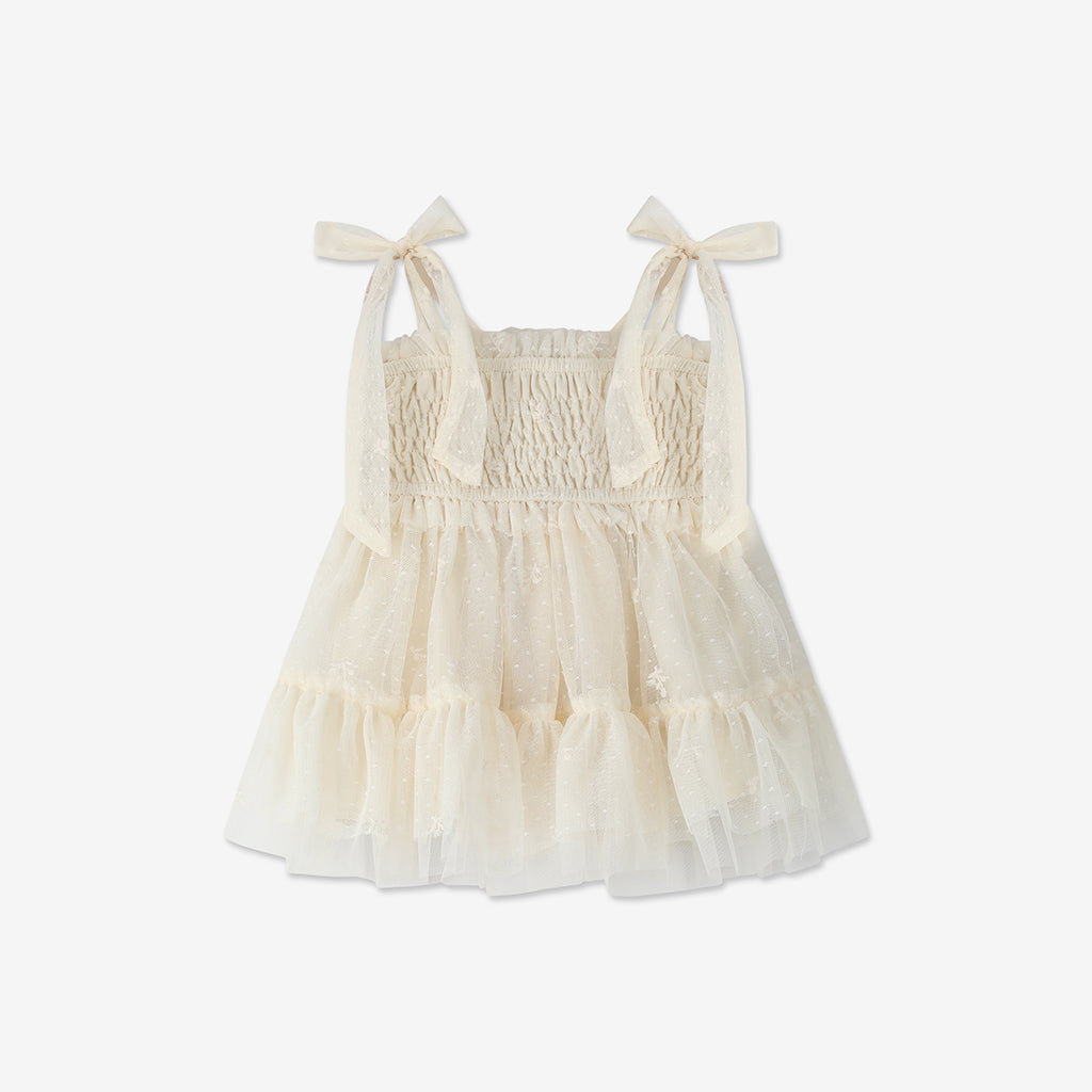 Embroidered Tulle Dress & Bloomers Set H