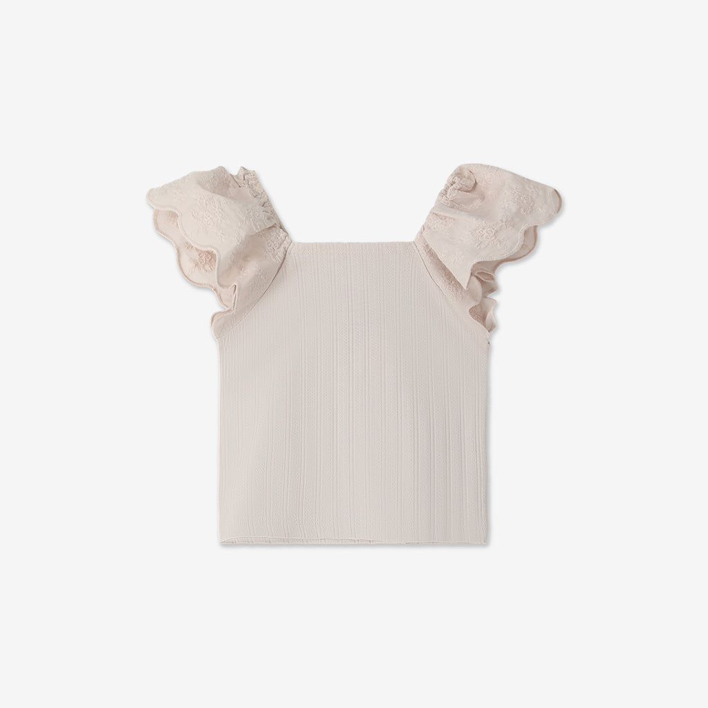 Frilled Sleeve Tee H