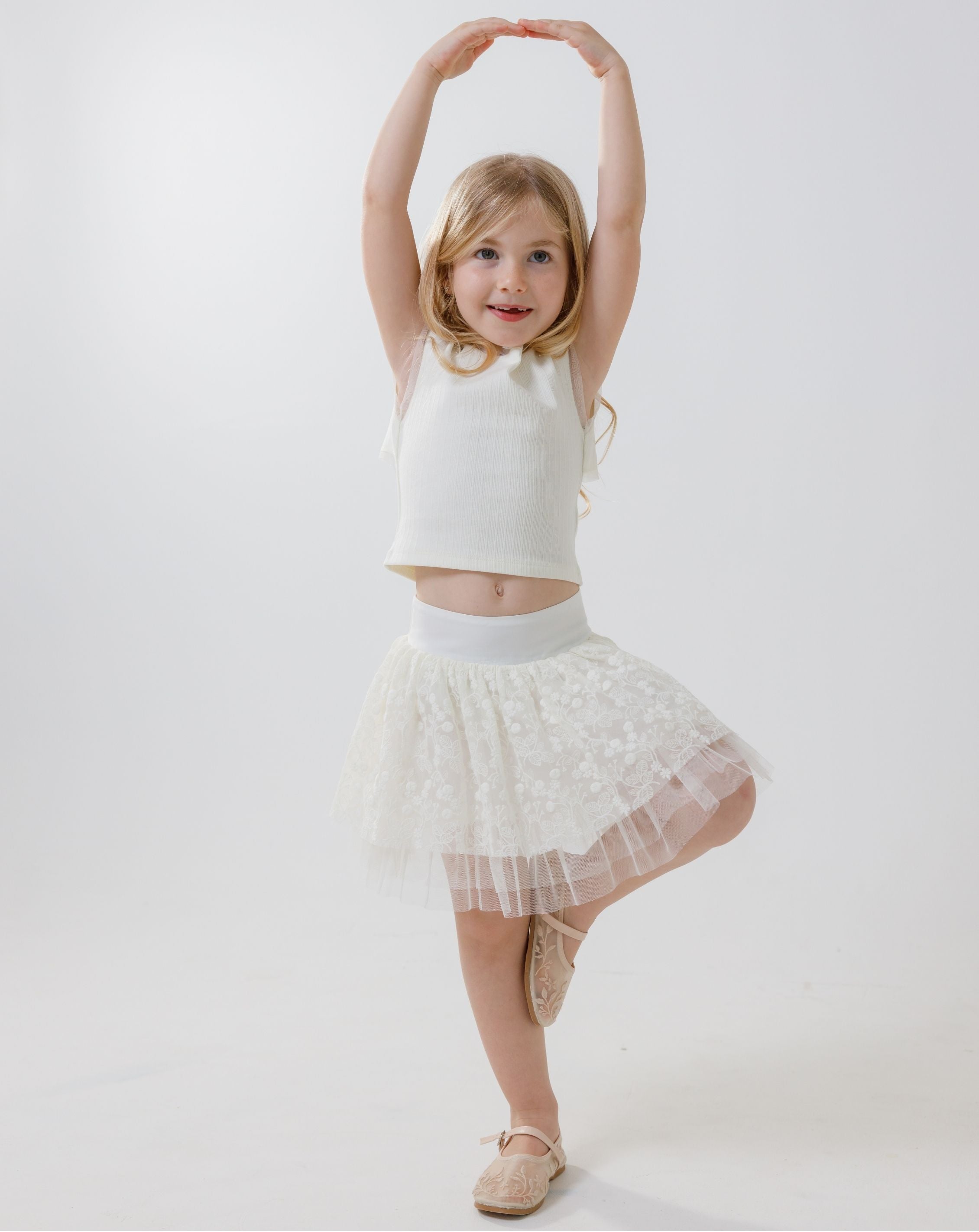 Embroidered Mesh Skirt H