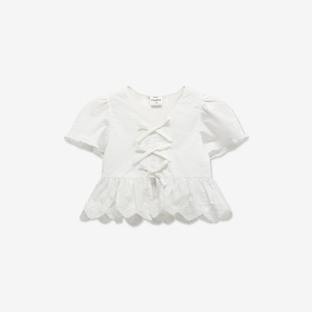 Peplum & Bows Woven Shirt H