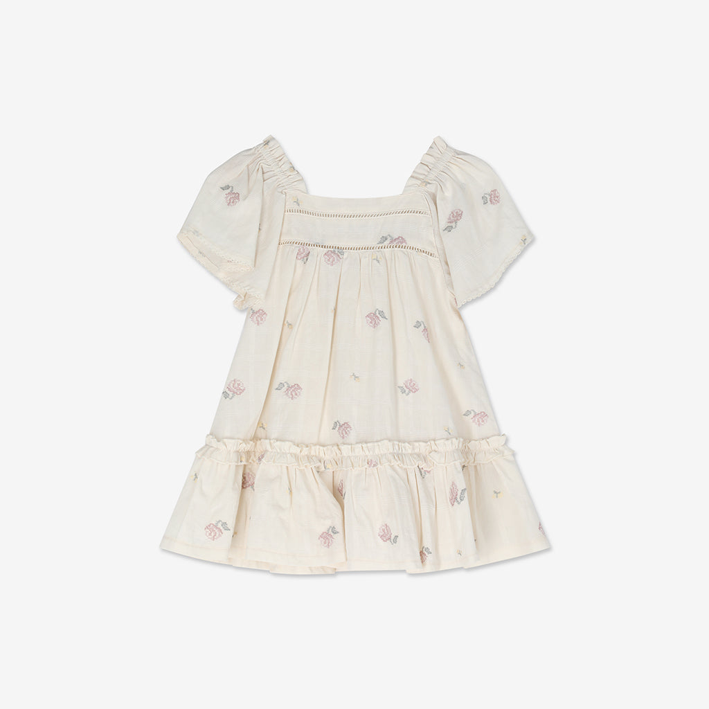 Embroidered Short seeve Mini Dress H