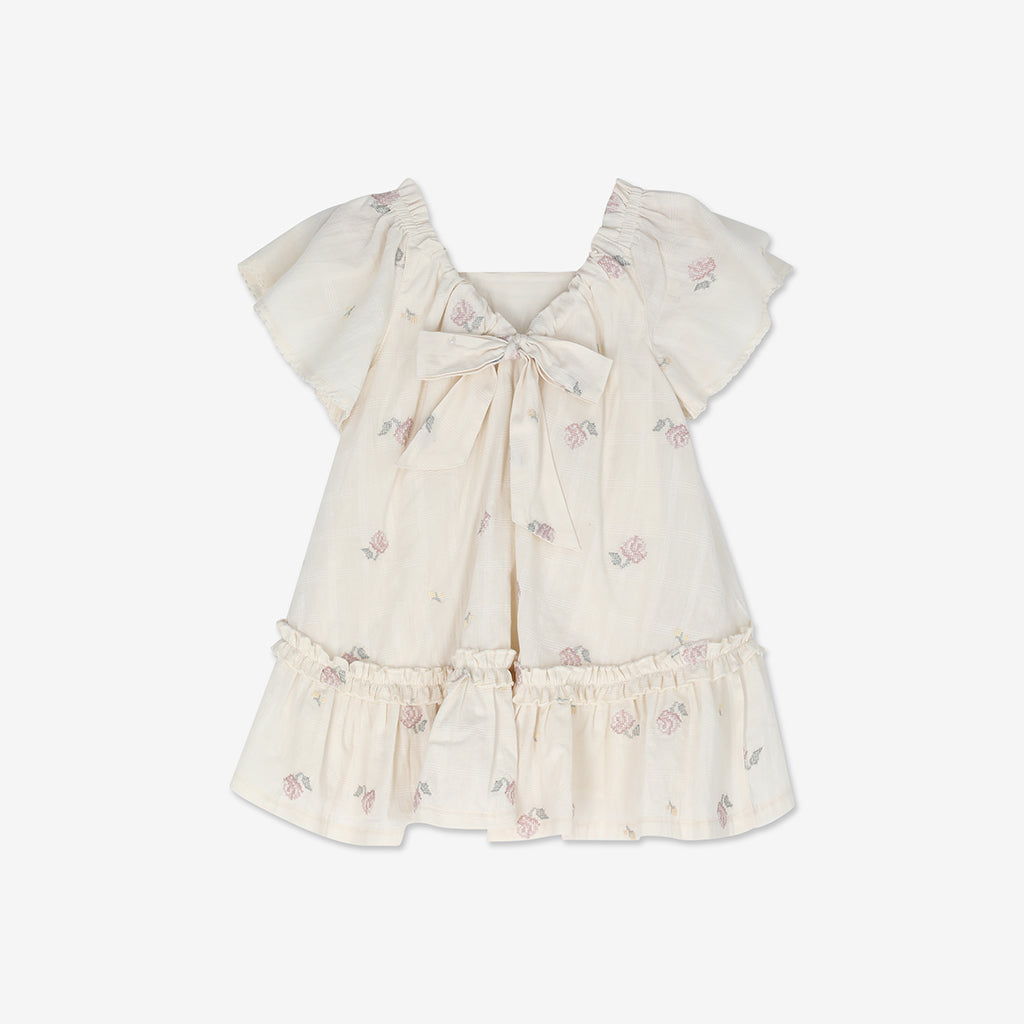 Embroidered Short seeve Mini Dress H