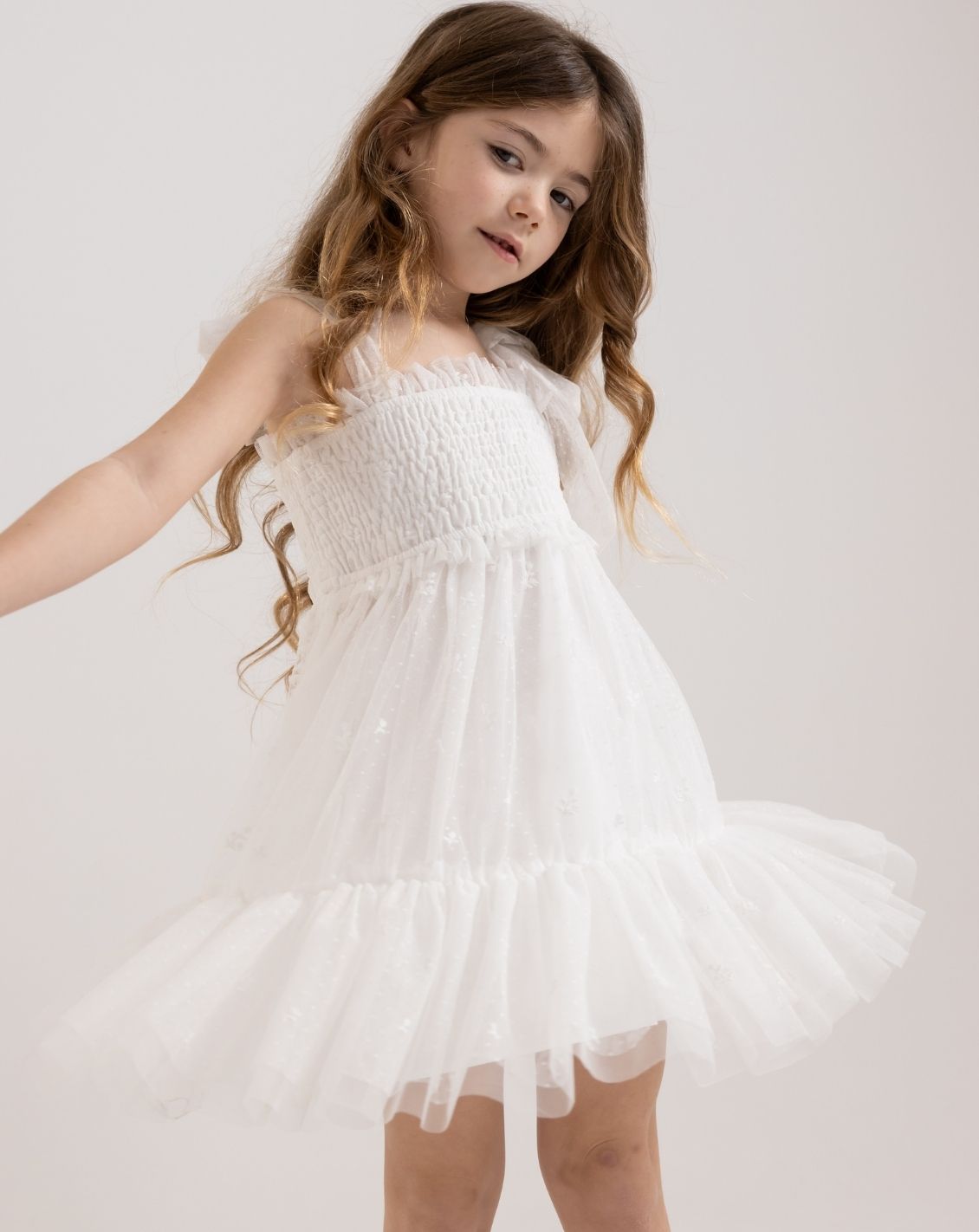 Embroidered Tulle Dress H