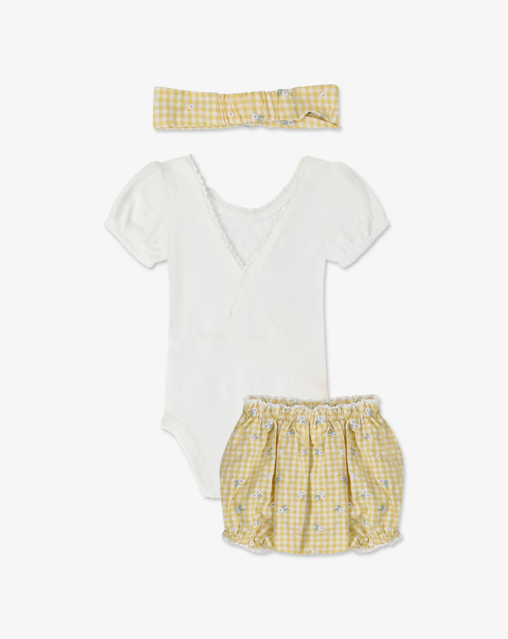 Puff Sleeves Bodysuit & Bloomers + Headband H