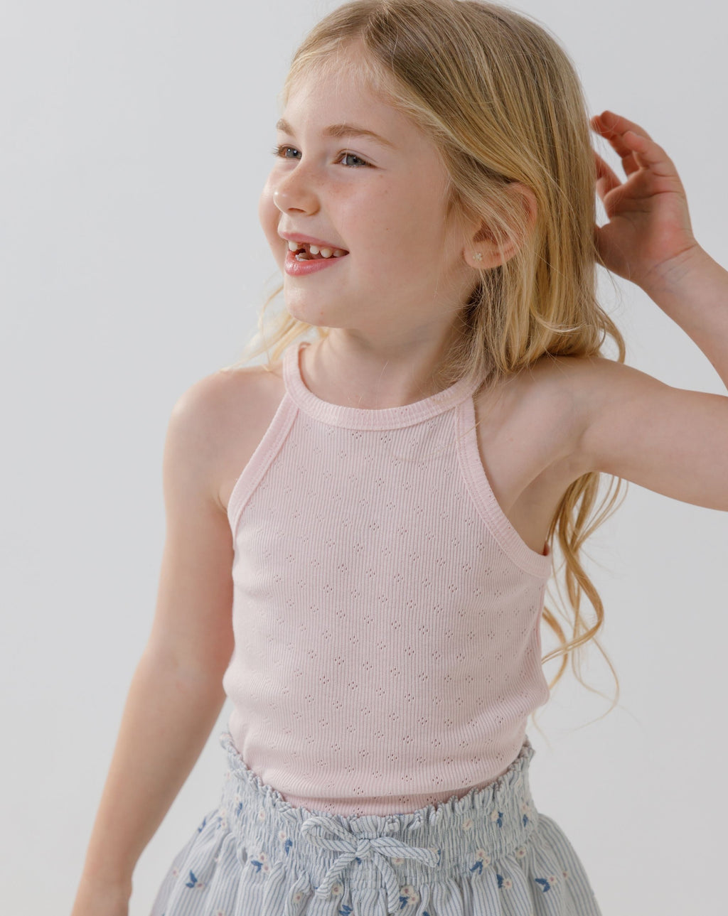 Collar Tank Top with Tied Back H