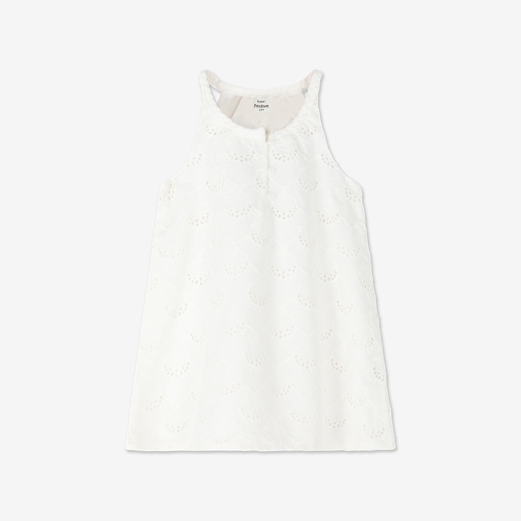 Embroidered Dress With Braid Strap H