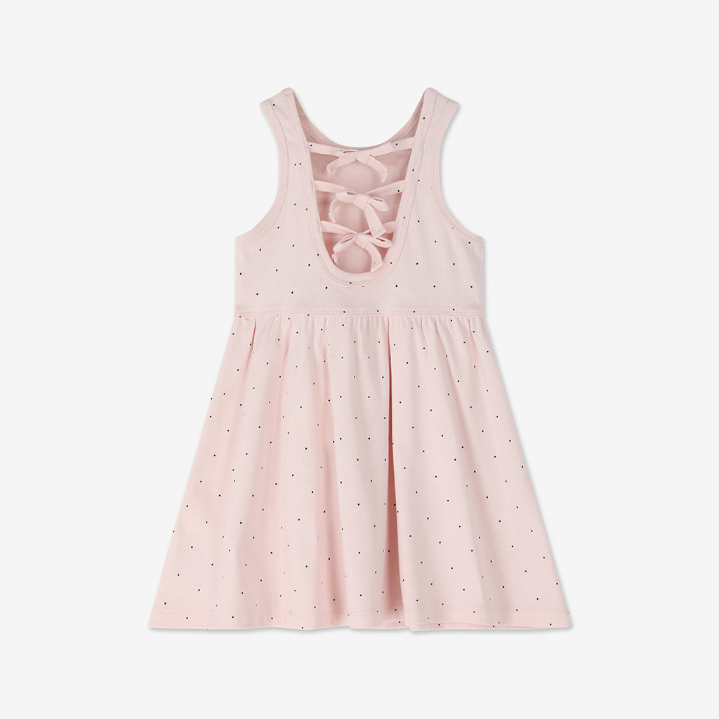 Ribbed Dres With Back Bows H