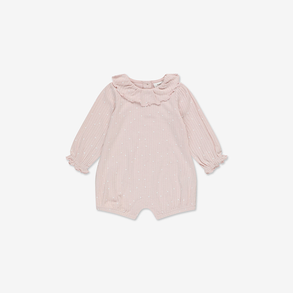 Pointelle Overall Ruffle RIB