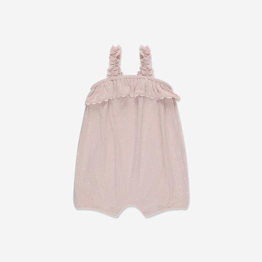Pointelle Overall Ruffle RIB