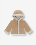 Boys Hooded Suede & Sherpa Jacket Y3