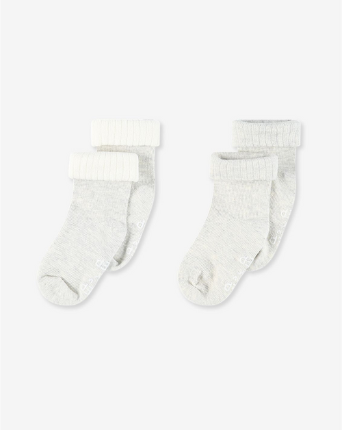 滑り止めプリントリブソックス2足組 SOCKS3