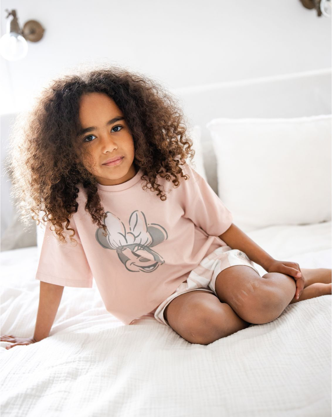 女の子用ディズニーシャツ＆ショートパンツセット PJ1