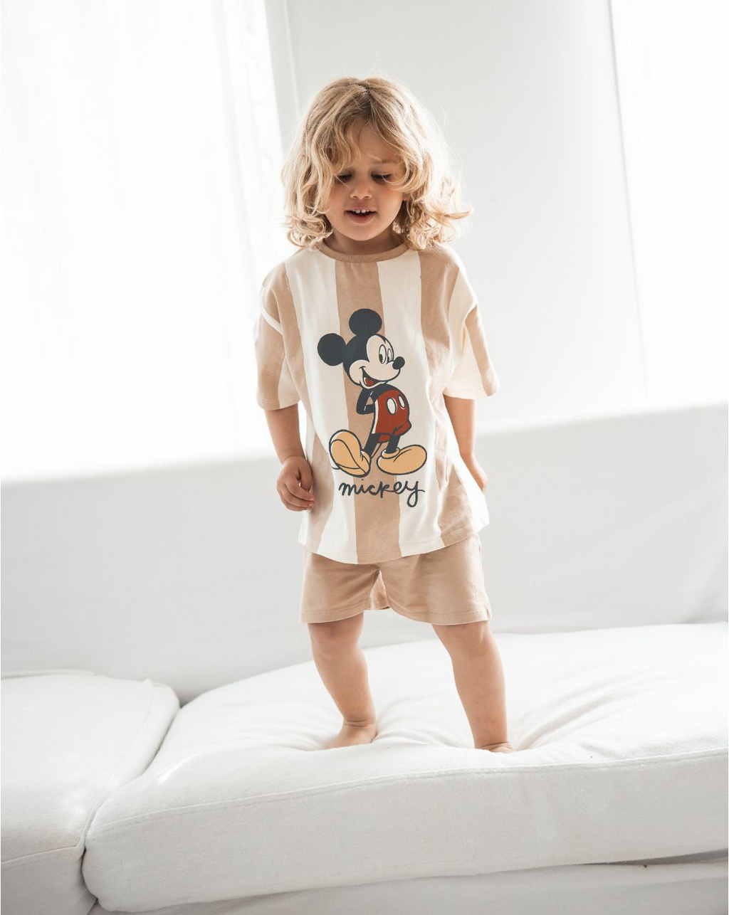 男の子用ディズニーシャツ＆ショートパンツセット PJ3