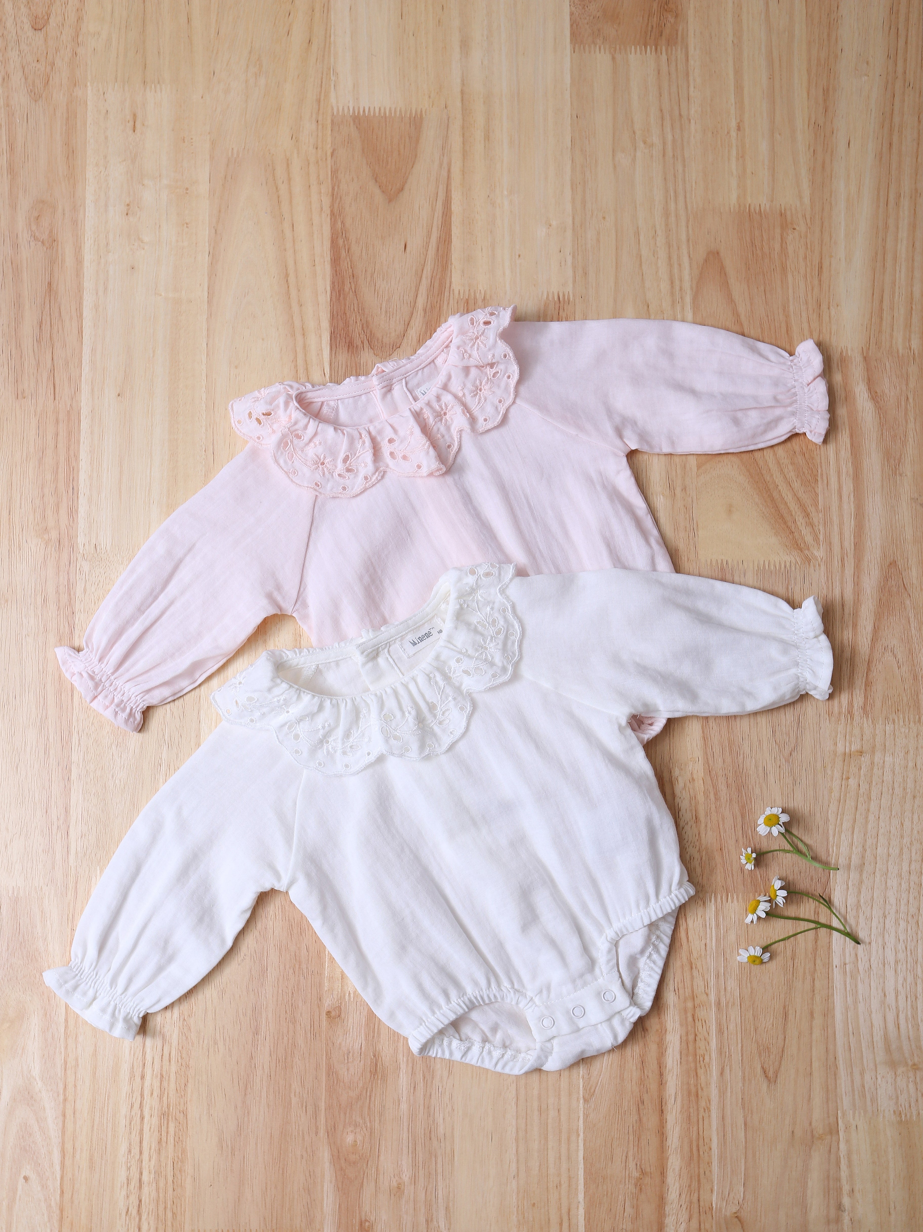 Bodysuit With Embroidery Ruffle Collar BR