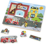 Melissa & Doug Sound Puzzle Around the Fire Station 8 Pcs