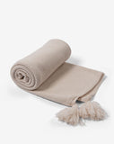 KNITED BLANKET WITH TASSELS 100x85cm