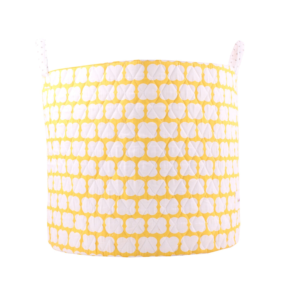 Cream Beige Star  Bedding Gift Basket - Yellow Basket!