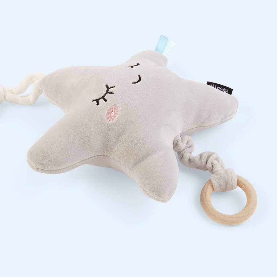 Cream Beige Star  Bedding Gift Basket - Red Basket !