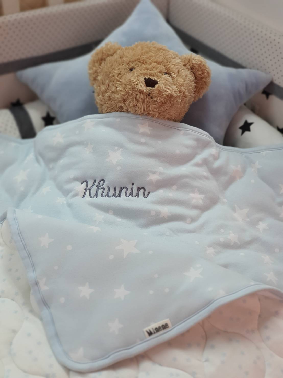 Personalized Baby Blue Gift Basket