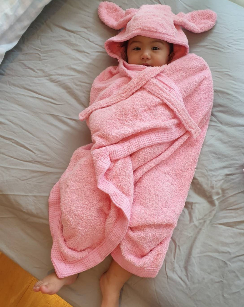 ハンズフリーのかわいいタオル